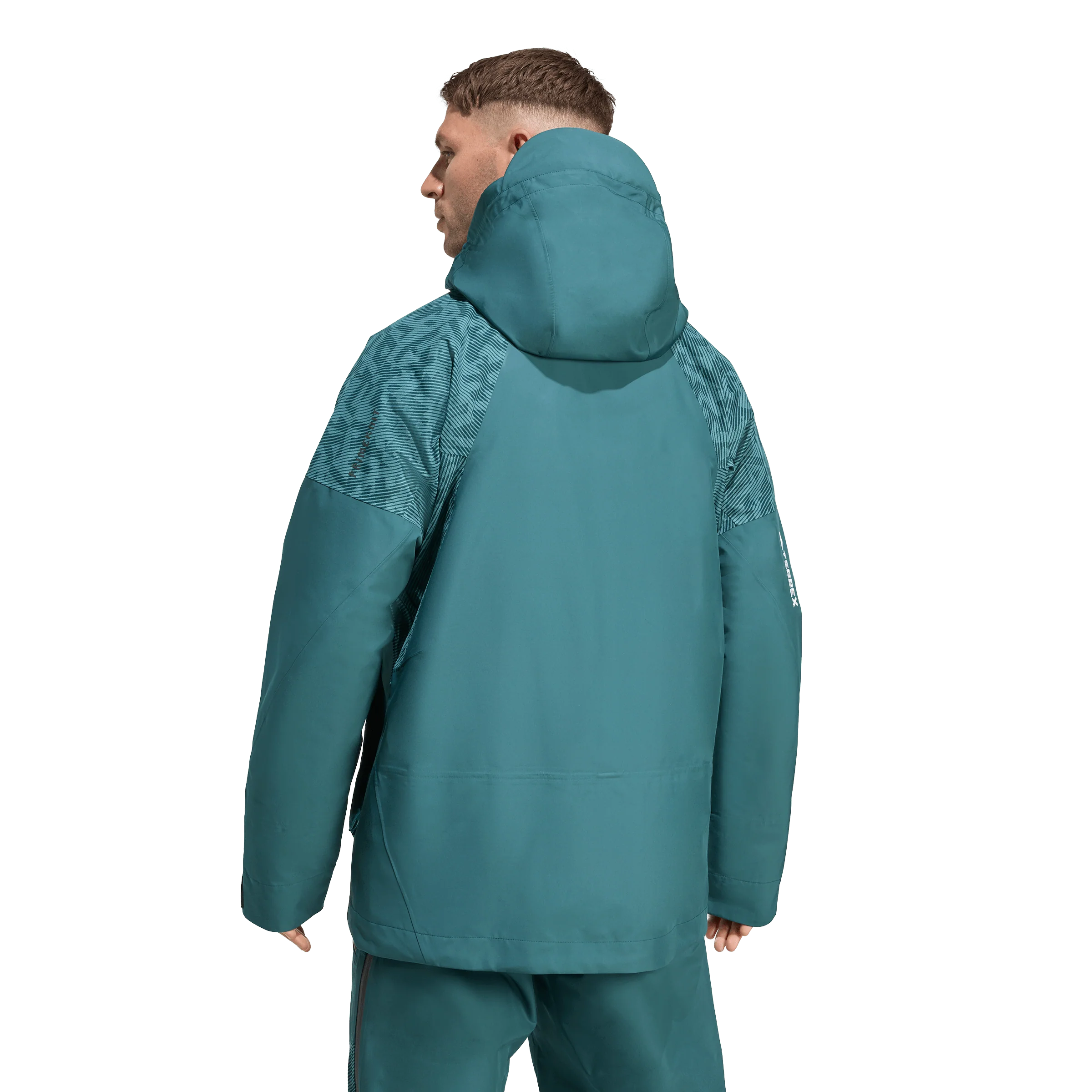 Adidas Terrex Men's Xperior Hybrid PRIMEKNIT CLIMAPROOF+ Jacket - Aurora Ivy/Preloved Teal 2026 - Image 3